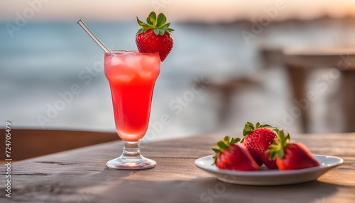 cocktail with strawberry