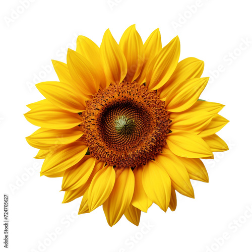 Sunflower flower isolated on transparent background