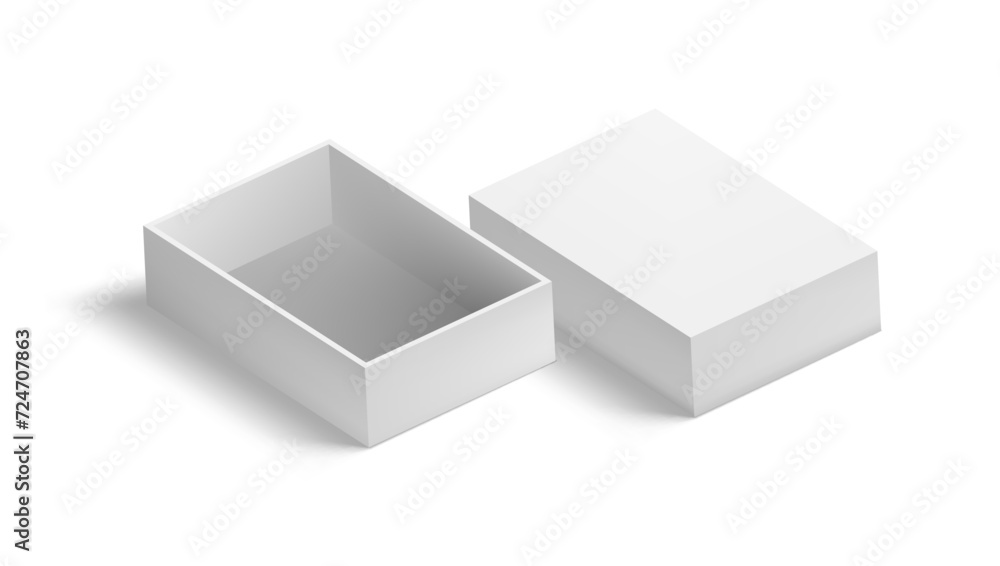 3D Open And Close Clear Empty White Package Box 3D Open And Close Clear Empty White Package Box