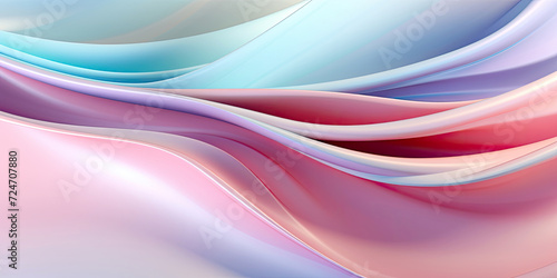 Abstract 3D Background, colorful holographic wavy waves flowing liquid paint.