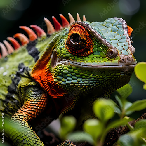 Close-up of a lizard blending into its environment