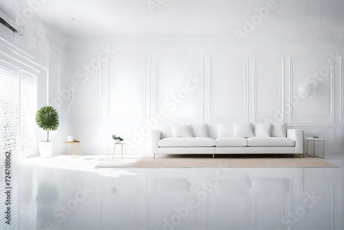Develop a DIY guide for transforming a conventional living room into a trendy white oasis with sleek  minimalist decor