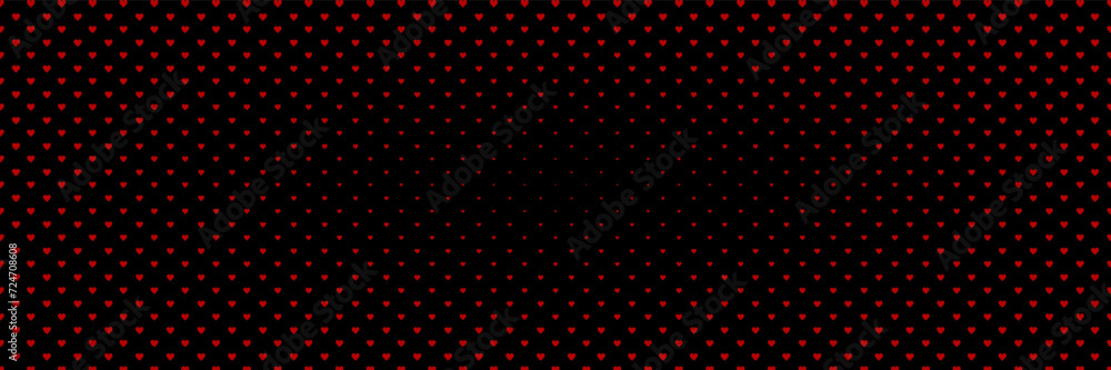 Blended red heart on black for pattern and background, halftone effect, Valentine's background. Blended red heart on black for pattern and background, halftone effect, Valentine's background.