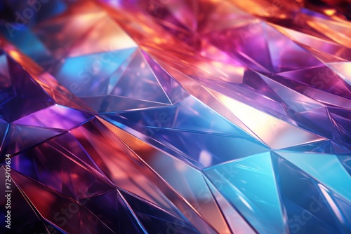 Abstract 3d luxury premium background, colorful crystal pieces golden accent, lighting effect