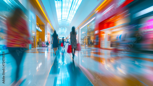 Abstract Shopping Spree with Motion-Blurred Elegance