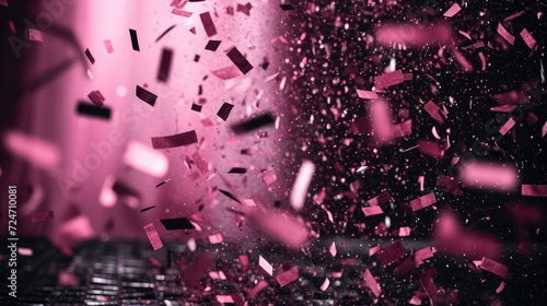 Exuberant Pink Confetti Explosion. Exuberant explosion of pink confetti, dynamic and lively.