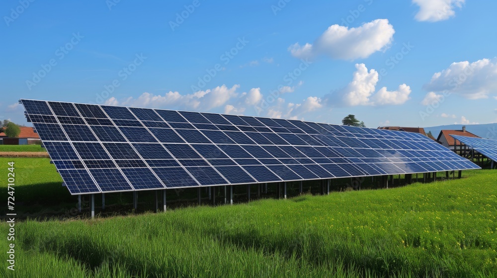 Solar panel plant, renewable energy concept Solar panel plant, renewable energy concept