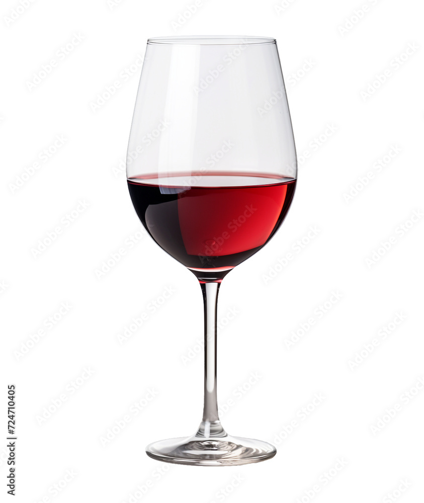 isolated illustration of red wine glass. Created with Generative AI isolated illustration of red wine glass. Created with Generative AI