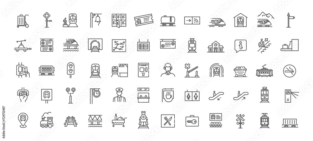 Set of train station Icons Set of train station Icons