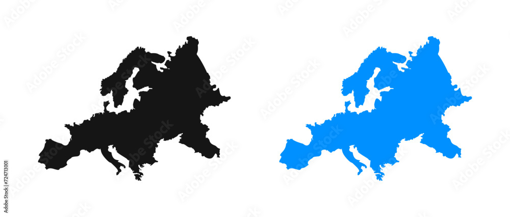Europe continent. Europe Map. Europe shape