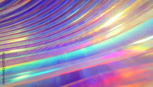 an abstract 3d render featuring a bright gradient wave pattern and iridescent holographic light emitting glass