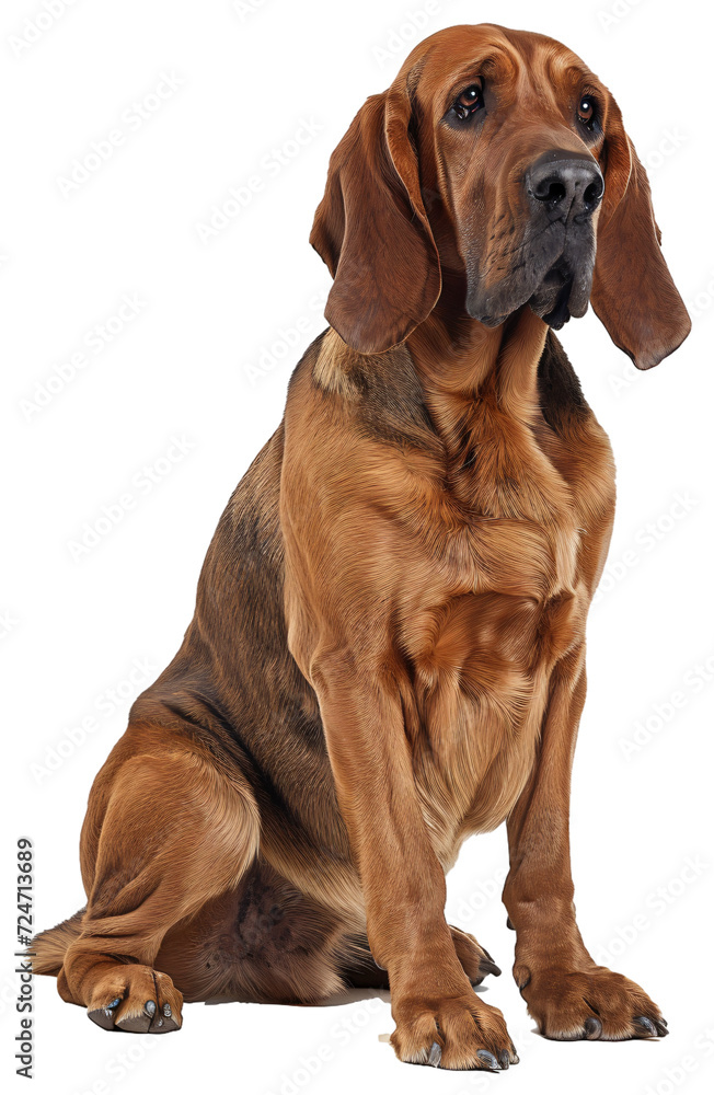 Bloodhound dog, full body.