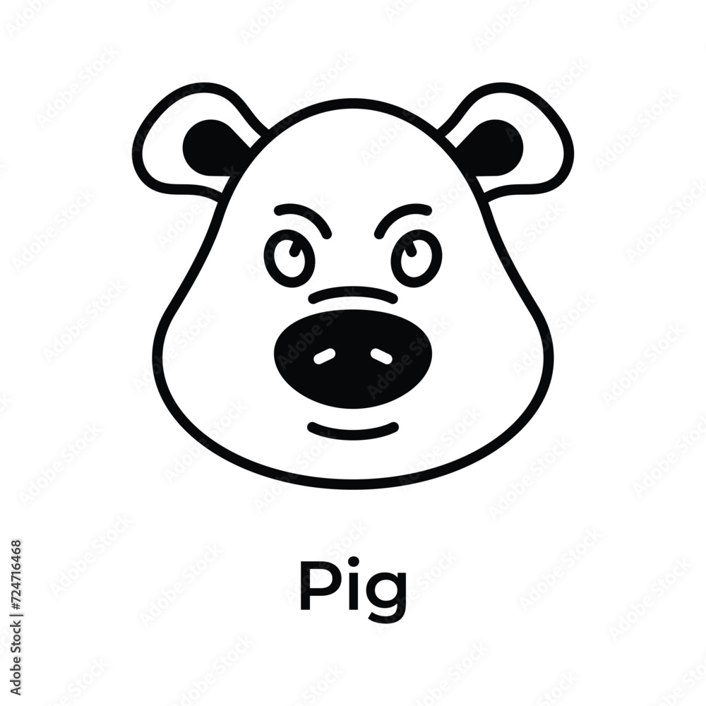 Cute pig vector design in modern style, premium editable icon Cute pig vector design in modern style, premium editable icon