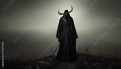 grim reaper death illustration of a scary horror shot