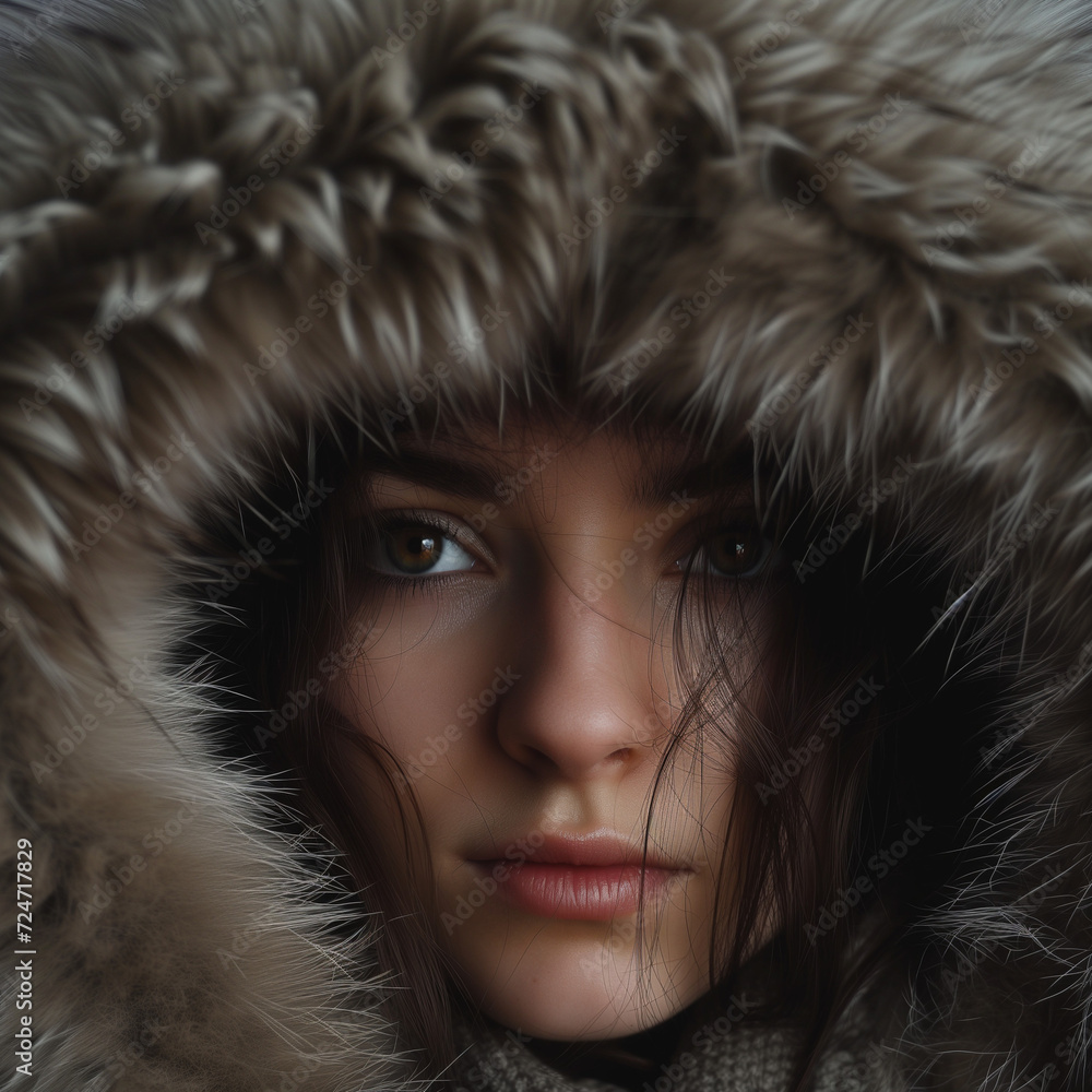 portrait of beautifull woman in mink fur portrait of beautifull woman in mink fur