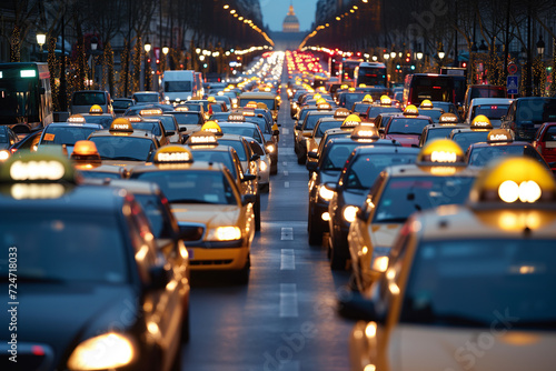 Golden Hour Gridlock: Taxi Drivers Unite in Protest in European Cities © JLabrador