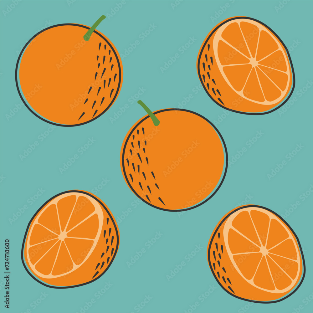 seamless background with oranges seamless background with oranges