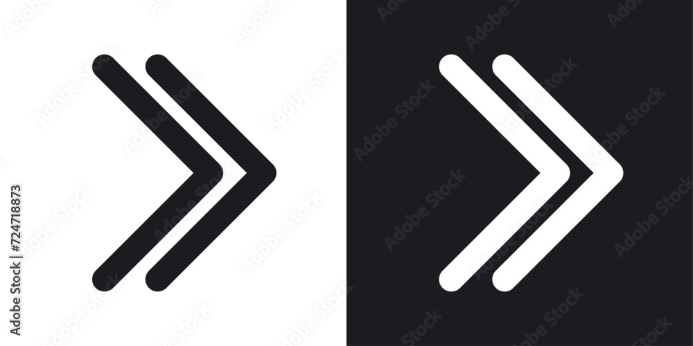 Right arrow icon designed in a line style on white background. - obrazy, fototapety, plakaty 