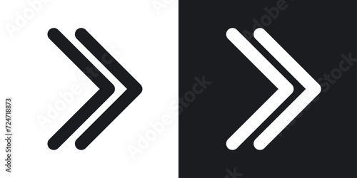 Right arrow icon designed in a line style on white background.