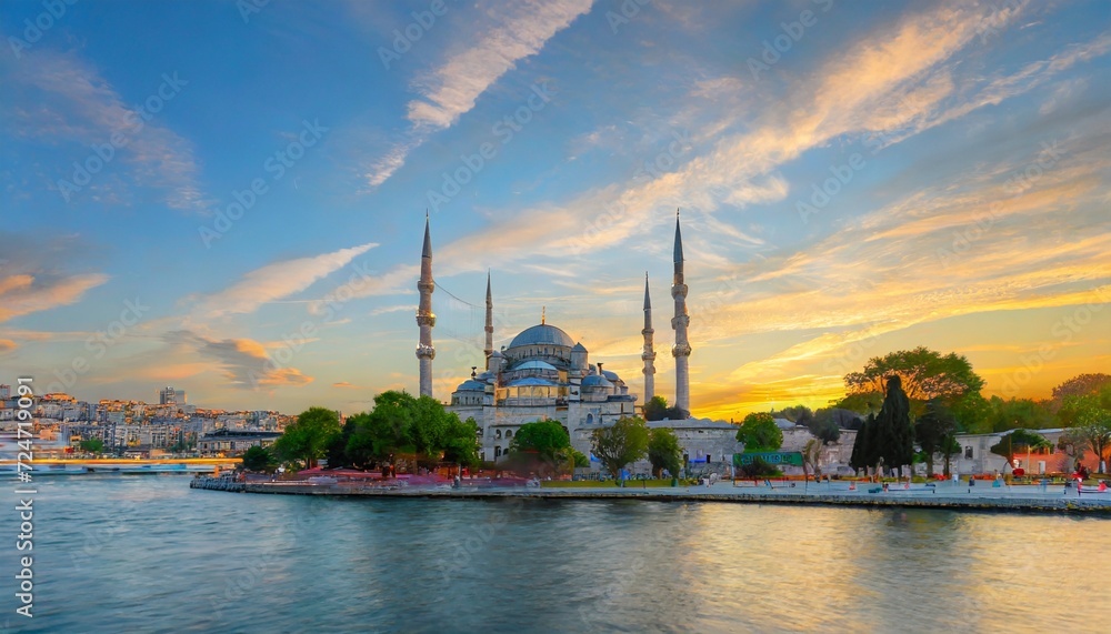 suleymaniye mosque ottoman imperial mosque at sunset historical suleymaniye mosque istanbul most popular tourism destination of turkey golden horn istanbul turkiey