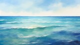 sea water surface abstract hand painted watercolor background vector illustration