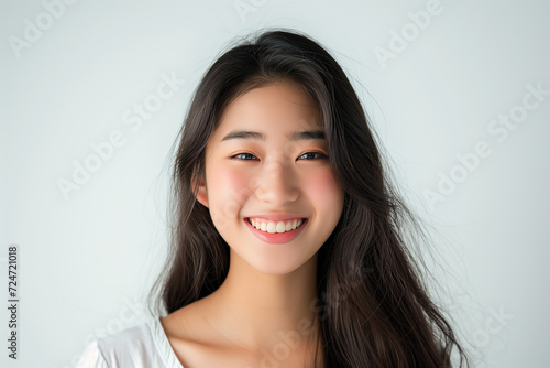 Portrait of cute Asian teenager model. Beauty, cosmetology skin care and perfect make up concept