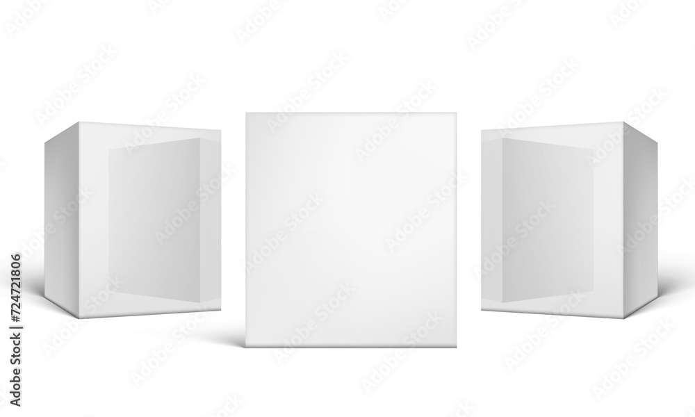 3D Glossy Cardboard Packaging Boxes On White 3D Glossy Cardboard Packaging Boxes On White
