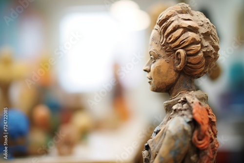 focus on a clay sculpture in the midst of creation