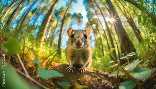 cute dormouse in the wood