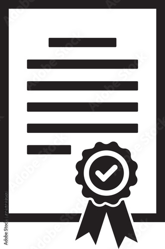 certificate icon vector illustration, achievement icon