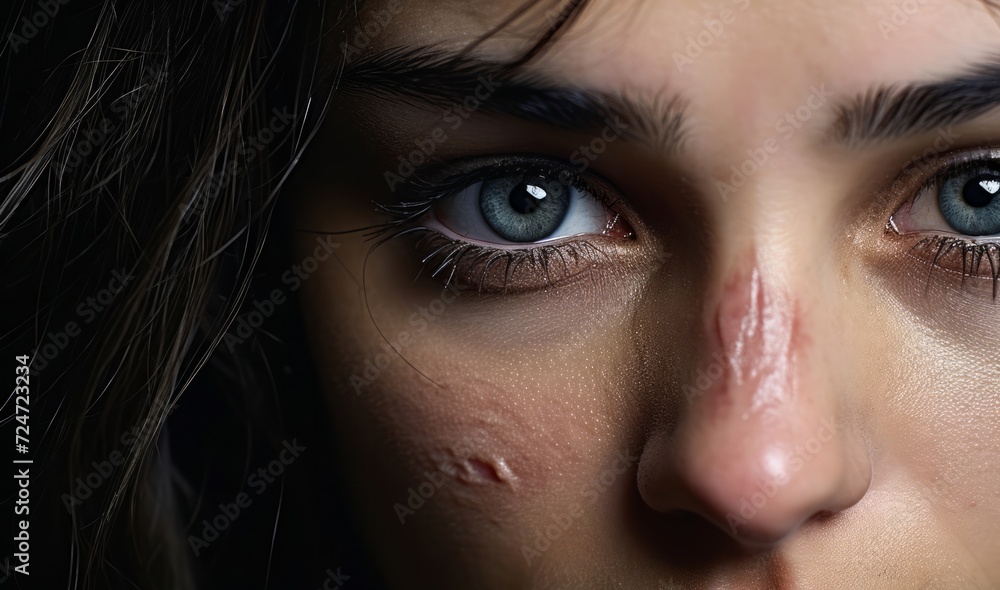 Intense Gaze: Close-Up of a Woman's Expressive Eyes Intense Gaze: Close-Up of a Woman's Expressive Eyes