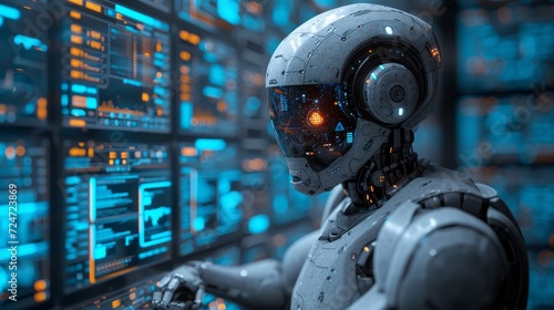 AI, science and technology equipped with smart robots, and a global network for information and data access, allowing man to use tools to access information and data online,