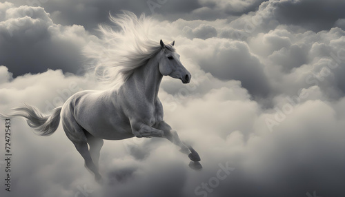 white horse in the sky