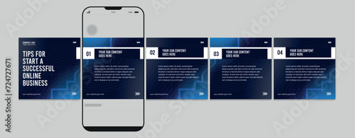 Set of Linkedin Carousel Post, editable social media Instagram carousel post, modern and creative business carousel post template, eps 10.