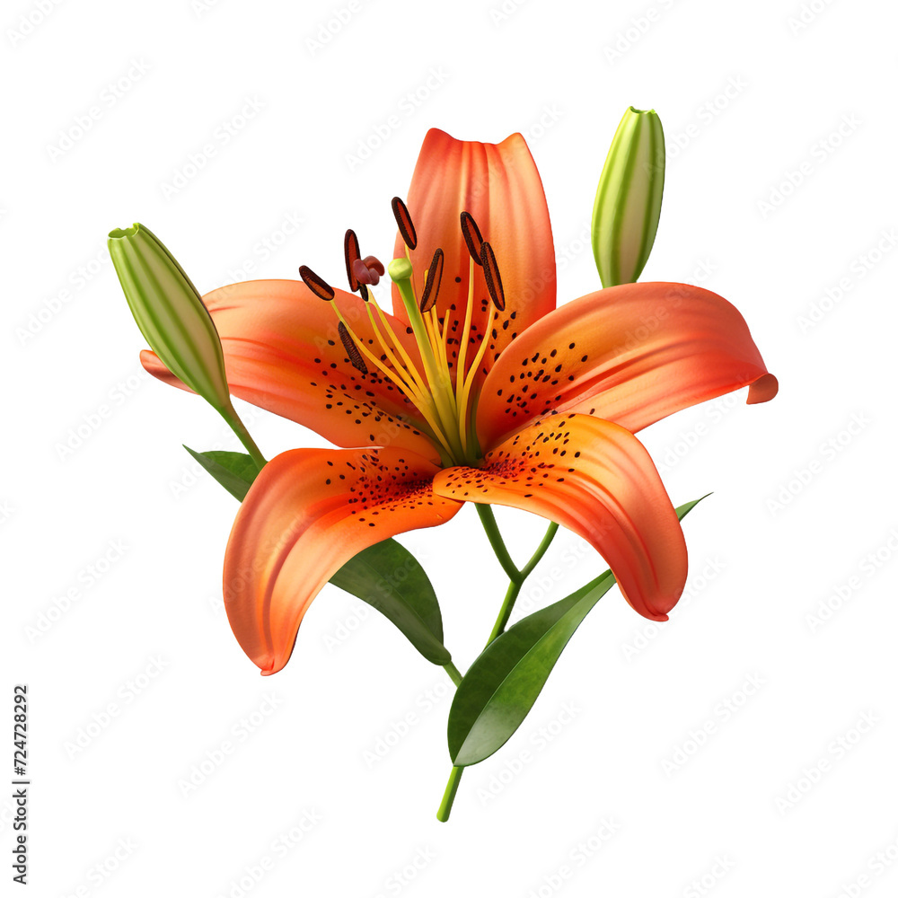 Tiger Lily flower isolated on transparent background Tiger Lily flower isolated on transparent background