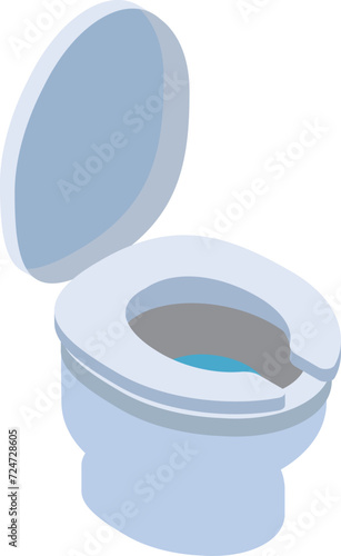 フタが開いた洋式トイレ（U字）