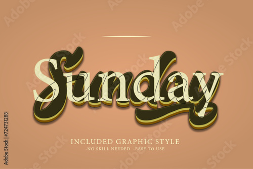 Classic Retro 3D Editable Text Effects, Vintage Typography, Logo Mockup, Title Poster and Graphic Style Template. photo