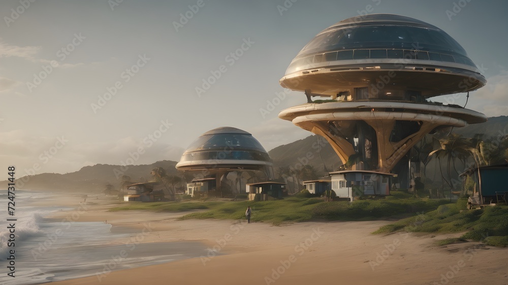 Obraz premium Alien Housing Background Very Cool