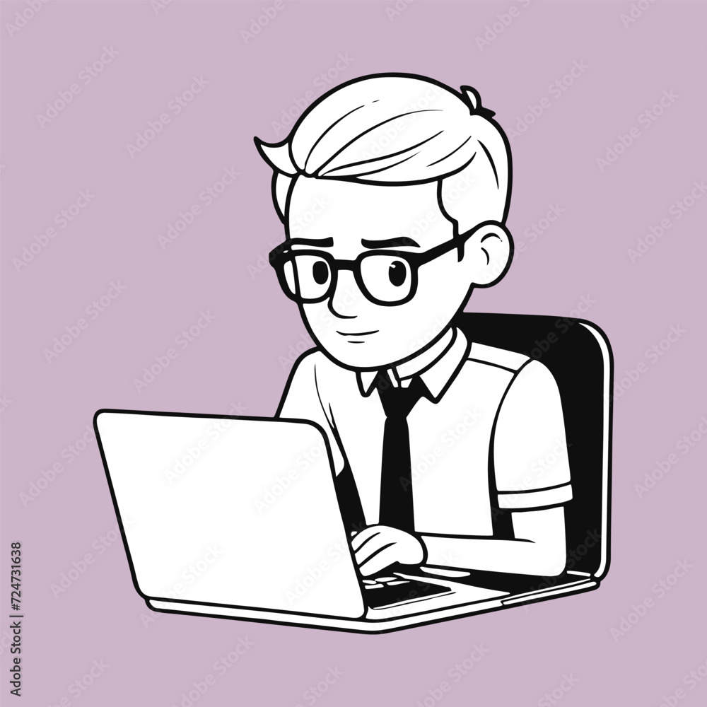 vector of people working with computer, element design vector of people working with computer, element design