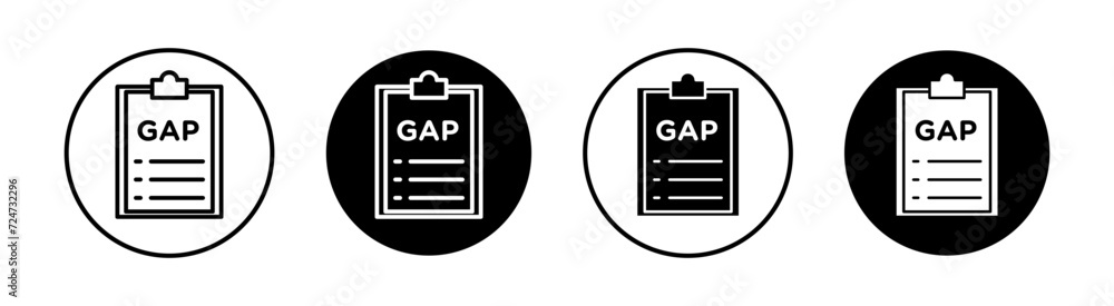 Gap flat line icon set. Gap Thin line illustration vector Gap flat line icon set. Gap Thin line illustration vector