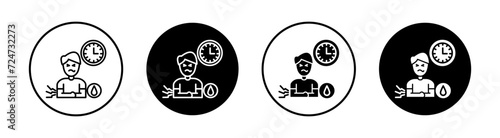 Diarrhea flat line icon set. Diarrhea Thin line illustration vector