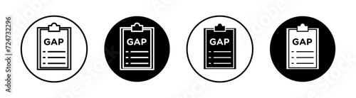 Gap flat line icon set. Gap Thin line illustration vector