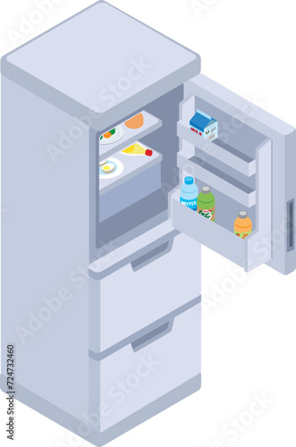 庫内に食品が入った家庭用の冷蔵庫