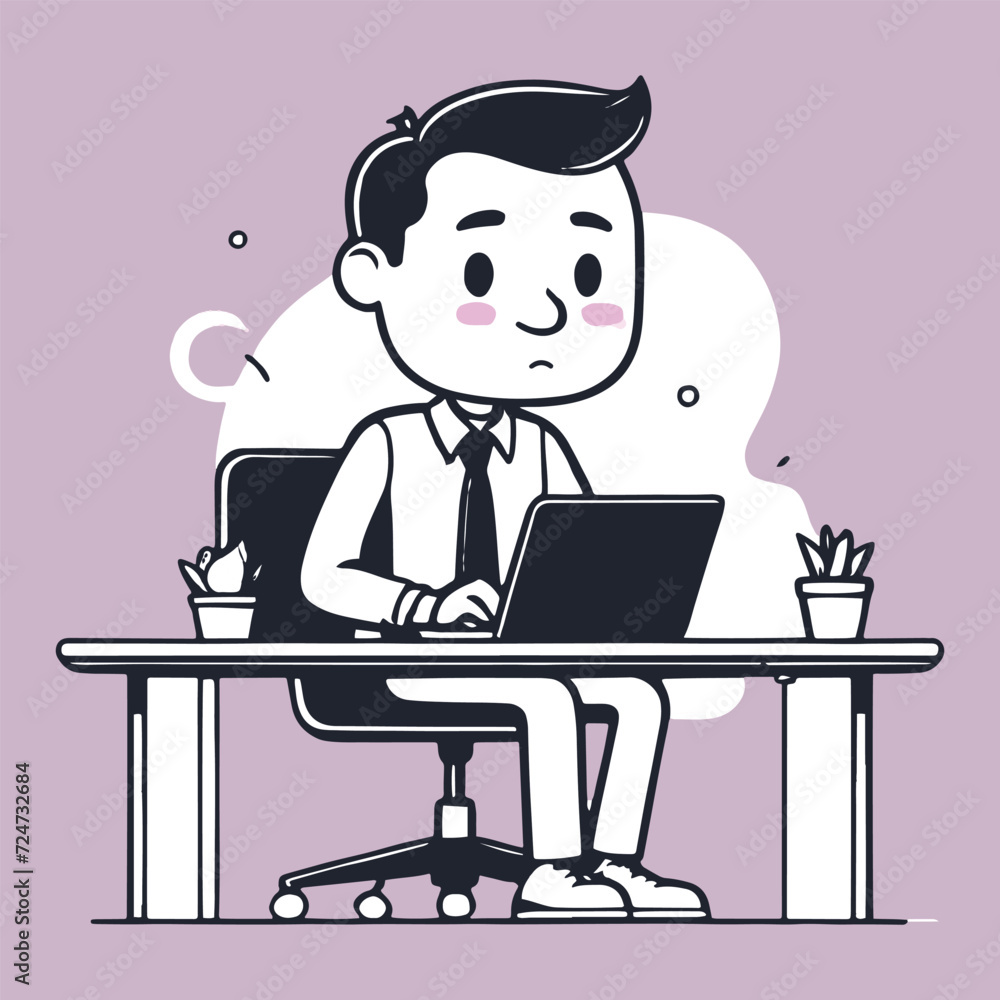 vector of people working with computer, element design vector of people working with computer, element design