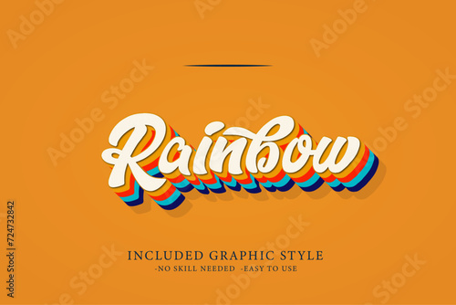 Classic Retro 3D Editable Text Effects, Vintage Typography, Logo Mockup, Title Poster and Graphic Style Template. photo