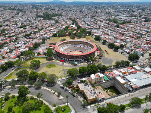 Capturing Grandeur: High-Angle Shot of Bullring Nuevo Progreso in Guadalajara