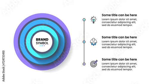 Infographic template. 3 circles in layers with icons photo