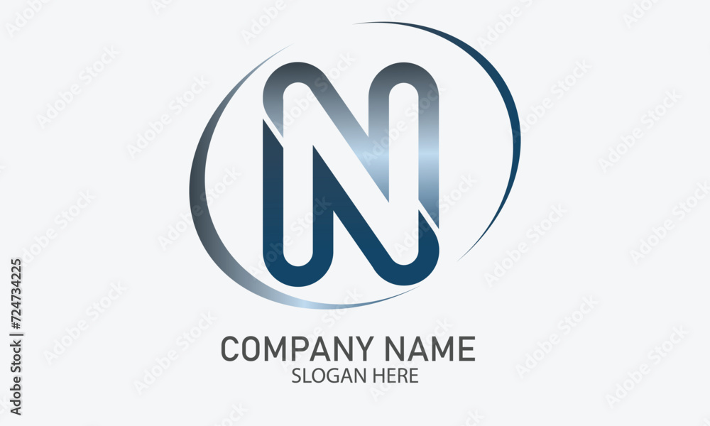 Initial letter n logo Vector template Initial letter n logo Vector template