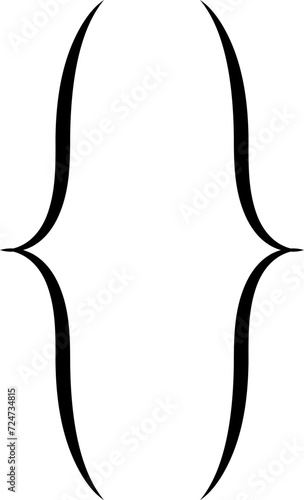 Curly braces, double symmetric brackets. Vector Typography symbols pair, frames for punctuation, maths, elements sign for text quote, mathematics.