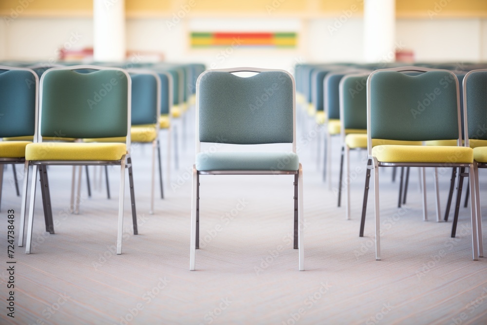 empty chairs aligned neatly in a conference hall empty chairs aligned neatly in a conference hall